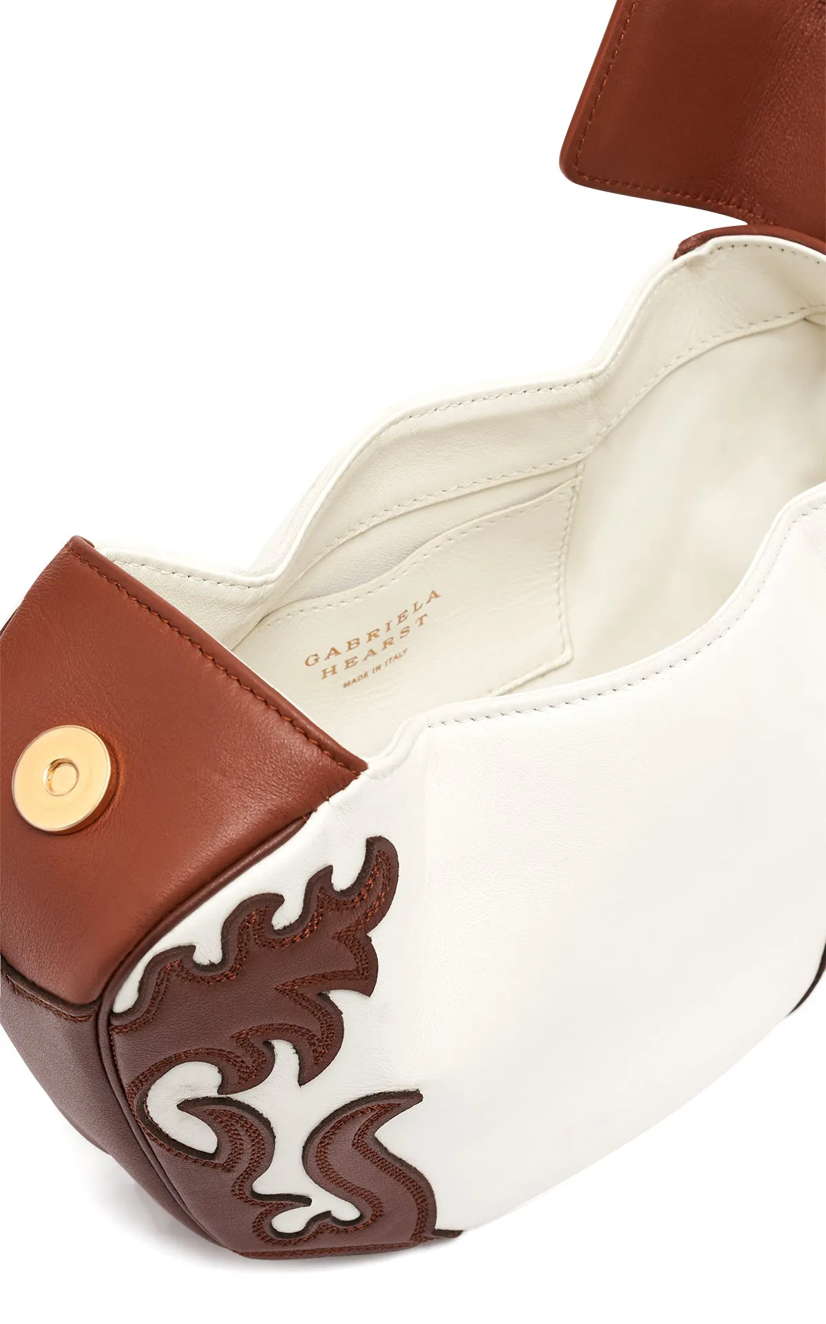 Soft Demi Western Clutch with Chain in Ivory Multi Nappa Leather sold by Gabriela Hearst product image thumbnail 4