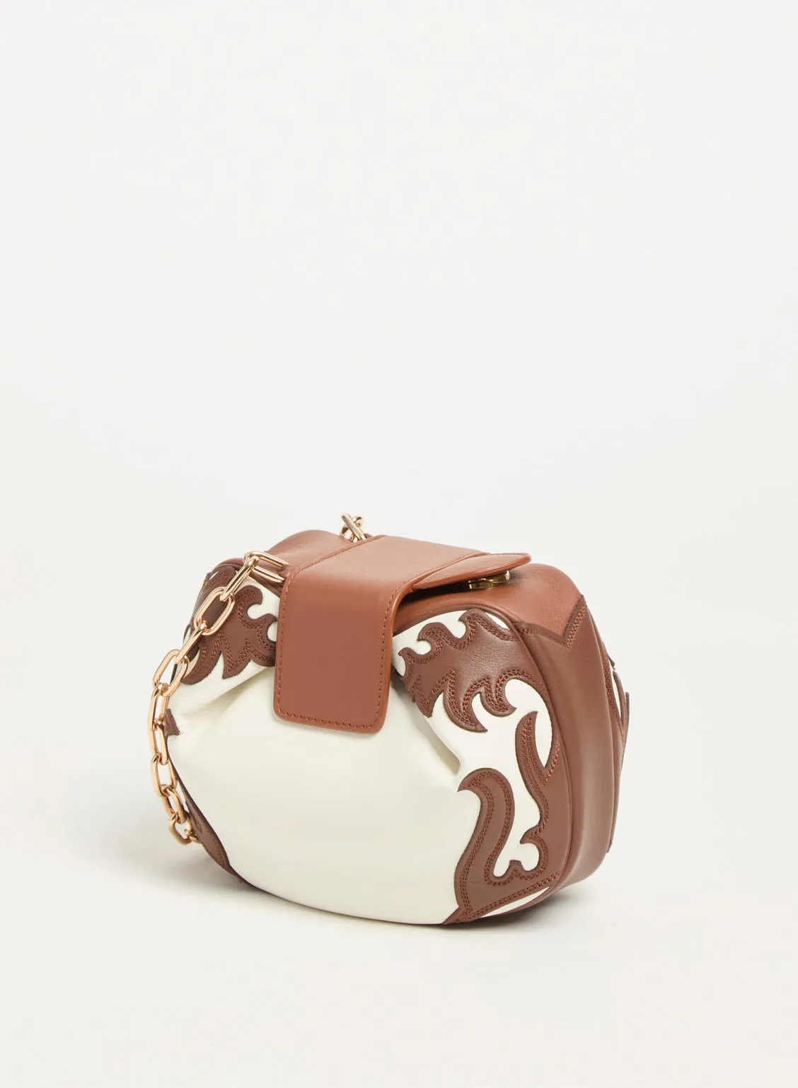 Soft Demi Western Clutch with Chain in Ivory Multi Nappa Leather sold by Gabriela Hearst product image thumbnail 5