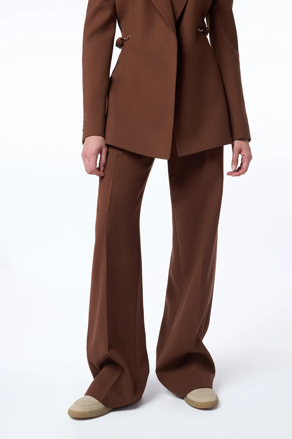 Norman Wide-Leg Pant in Cognac Recycled Virgin Wool sold by Gabriela Hearst product image thumbnail 5