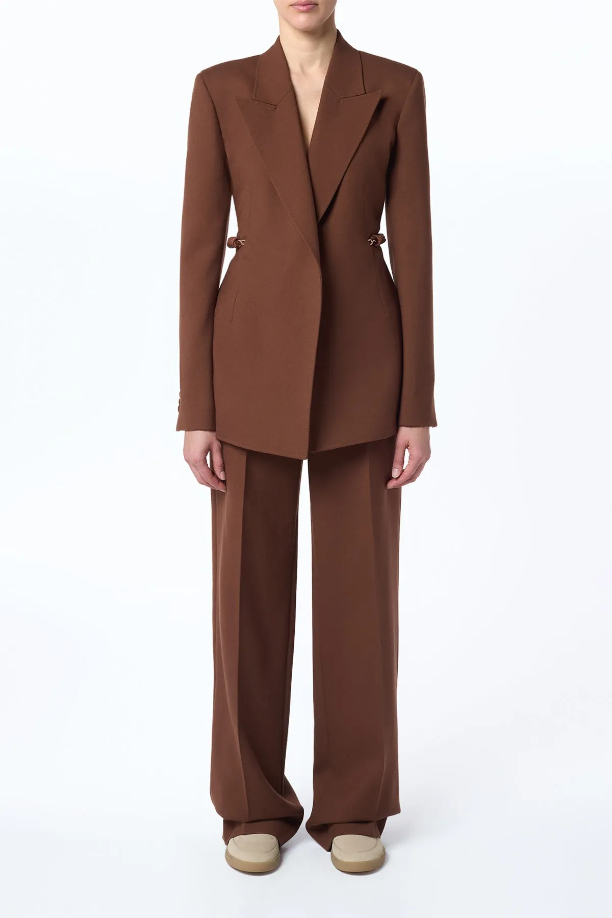 Norman Wide-Leg Pant in Cognac Recycled Virgin Wool sold by Gabriela Hearst product image thumbnail 2