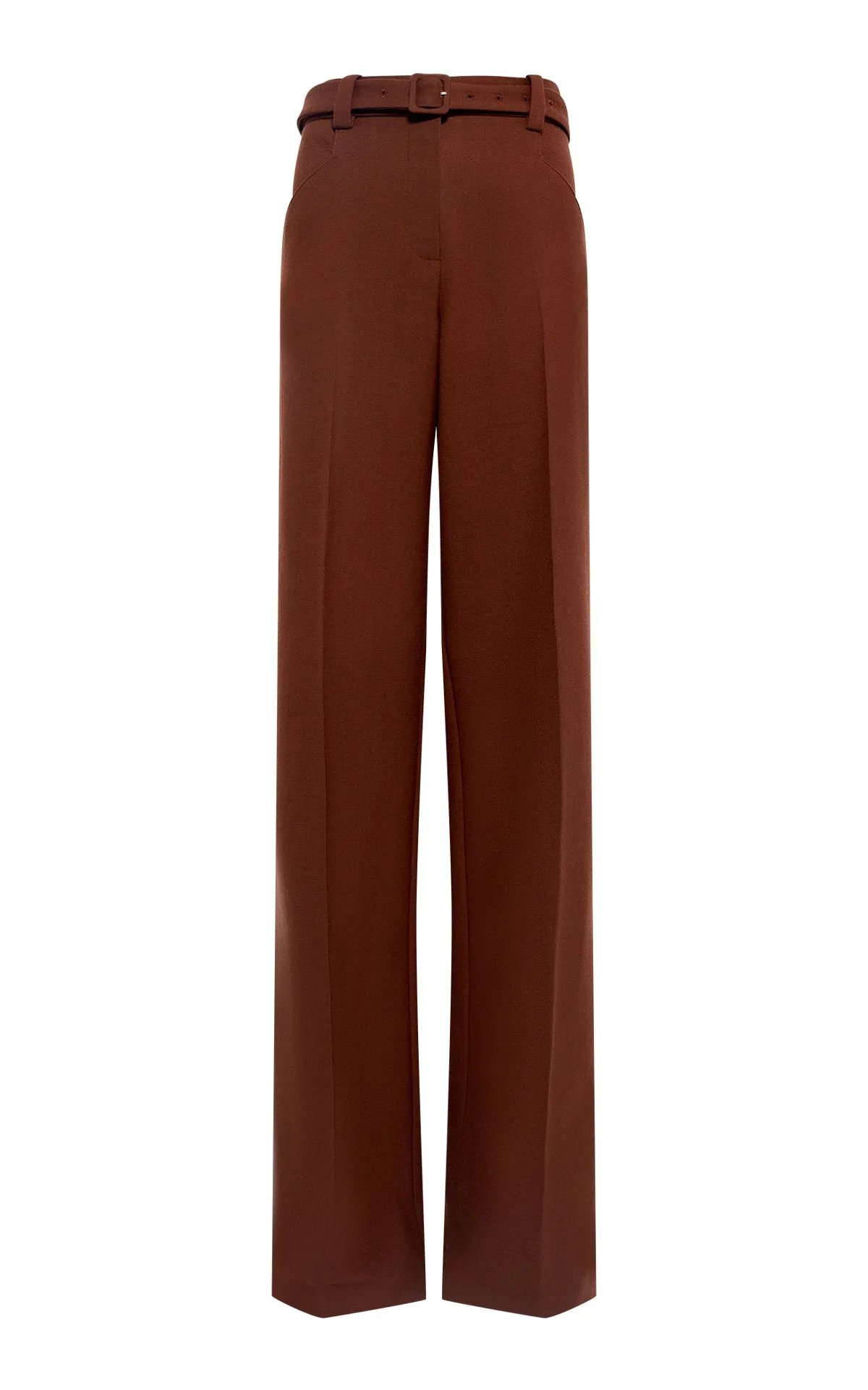 Norman Wide-Leg Pant in Cognac Recycled Virgin Wool sold by Gabriela Hearst