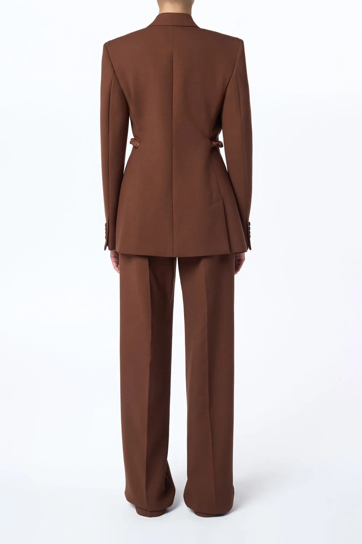 Norman Wide-Leg Pant in Cognac Recycled Virgin Wool sold by Gabriela Hearst product image thumbnail 4