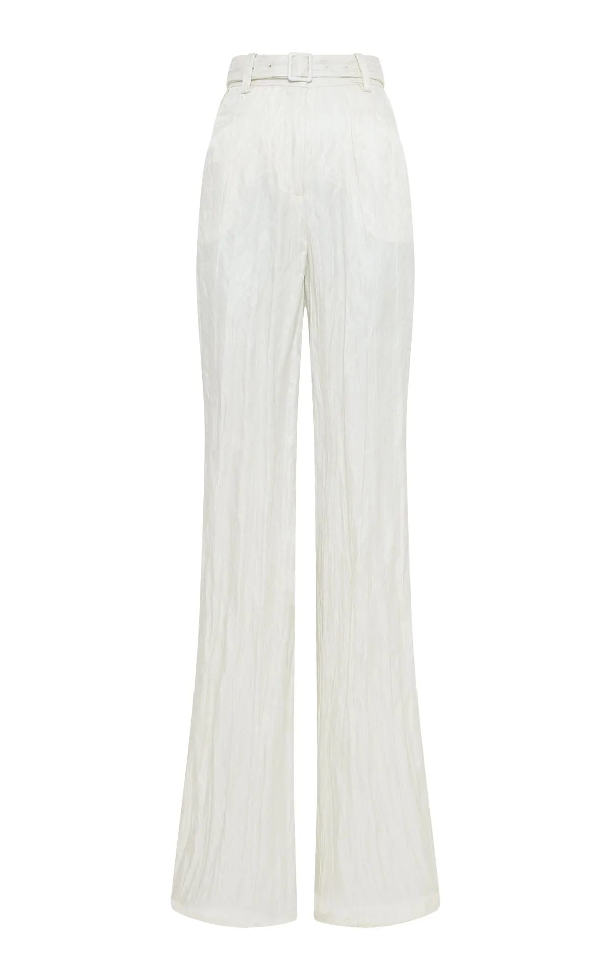 Norman Crinkled Wide-Leg Pant in Ivory Metallic Silk sold by Gabriela Hearst