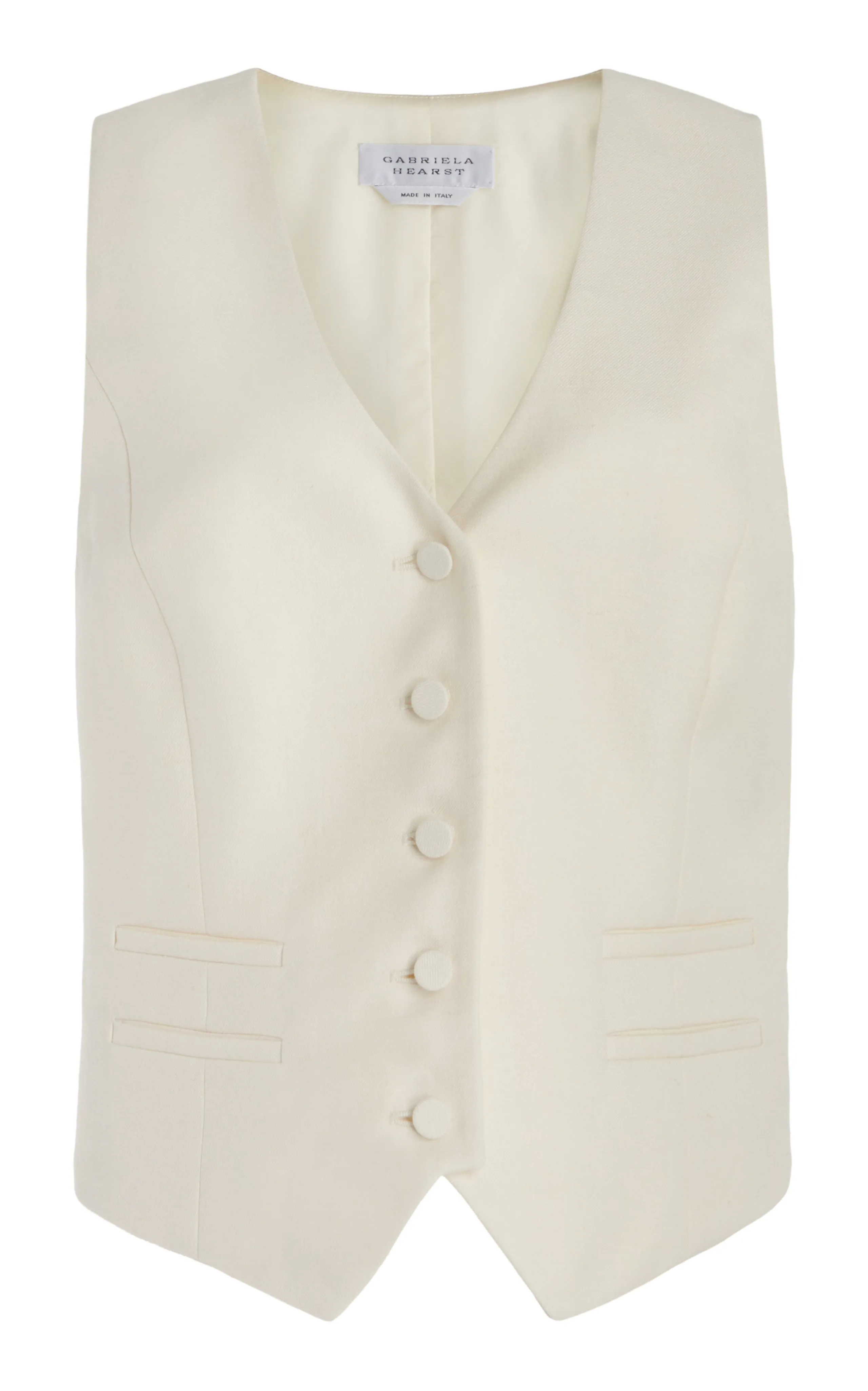 Coleridge Vest in Ivory Virgin Wool Silk with Linen sold by Gabriela Hearst