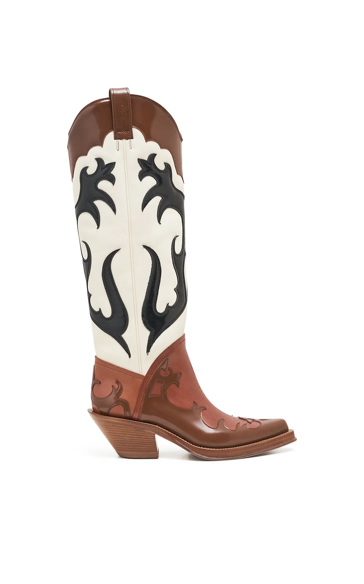 Capitana Cowboy Boot in Cognac Multi Leather sold by Gabriela Hearst