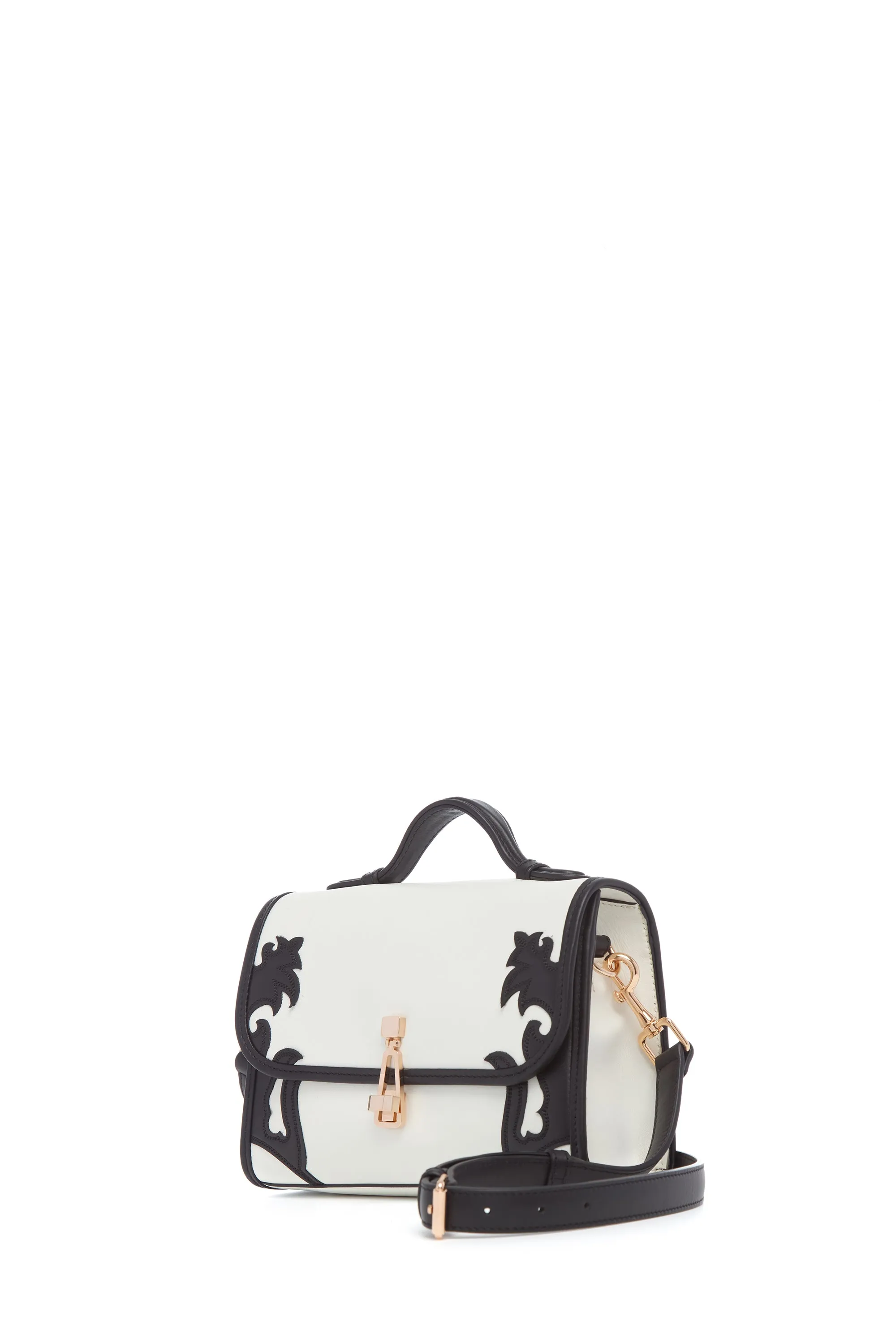 Small Leonora Western Flap Bag in Black & Ivory Leather sold by Gabriela Hearst product image thumbnail 2