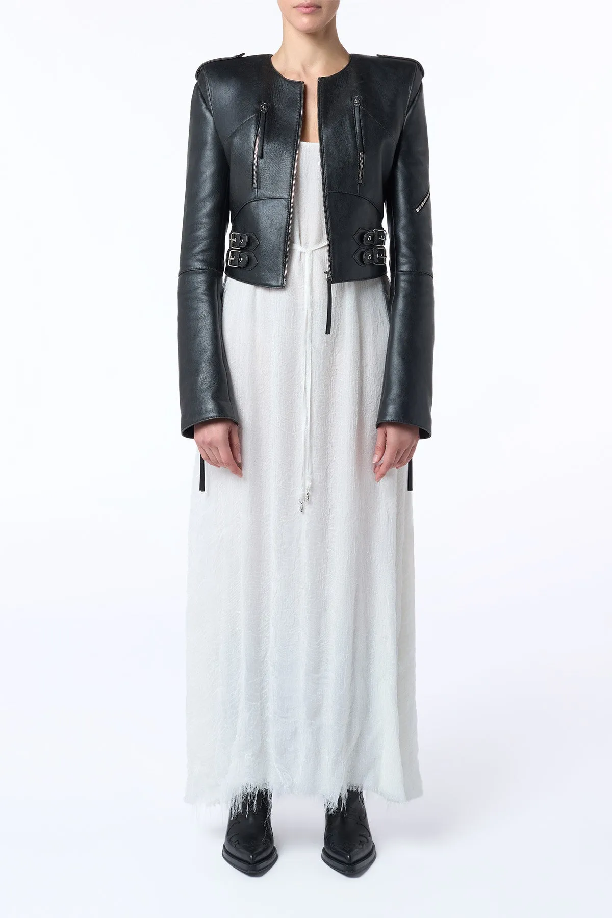 Amir Slip Maxi Dress in Ivory Silk Gauze sold by Gabriela Hearst product image thumbnail 3