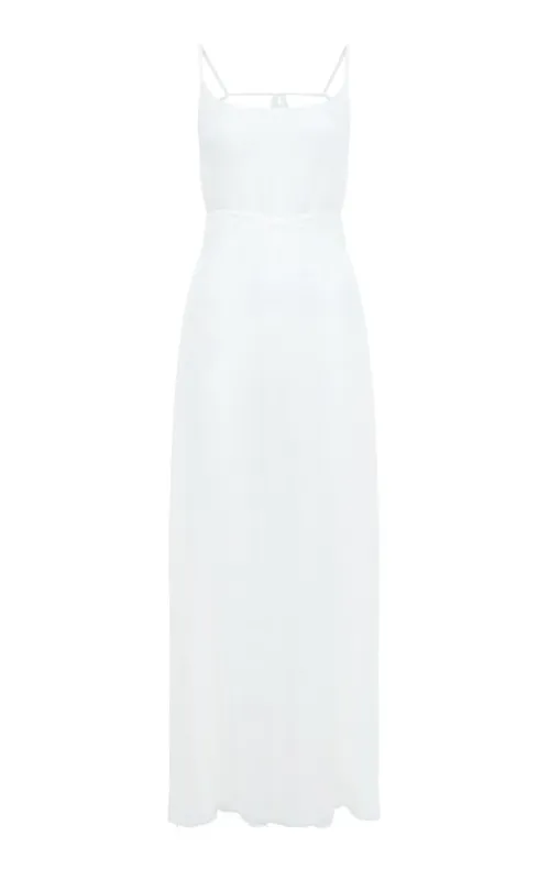 Amir Slip Maxi Dress in Ivory Silk Gauze sold by Gabriela Hearst