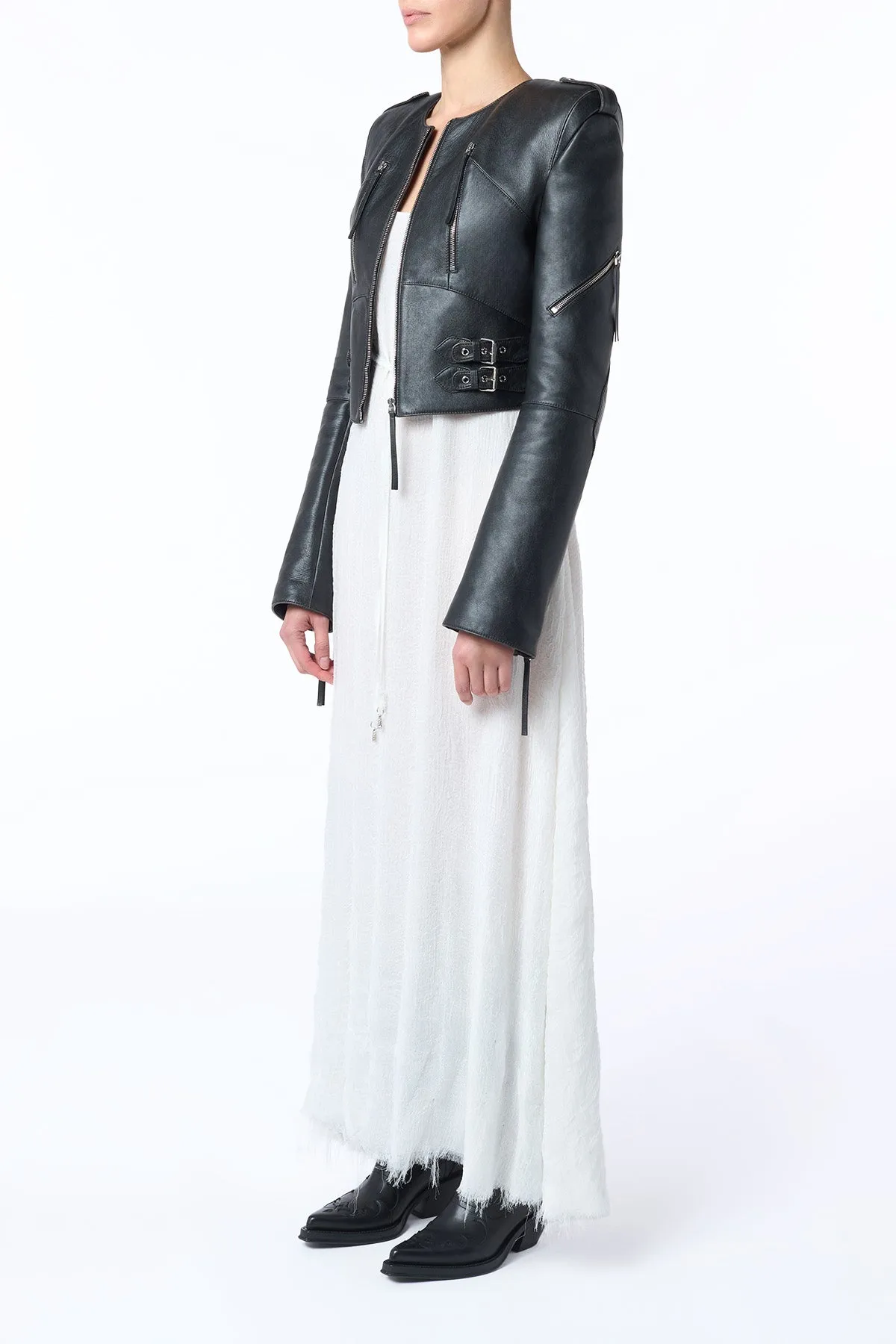 Amir Slip Maxi Dress in Ivory Silk Gauze sold by Gabriela Hearst product image thumbnail 4