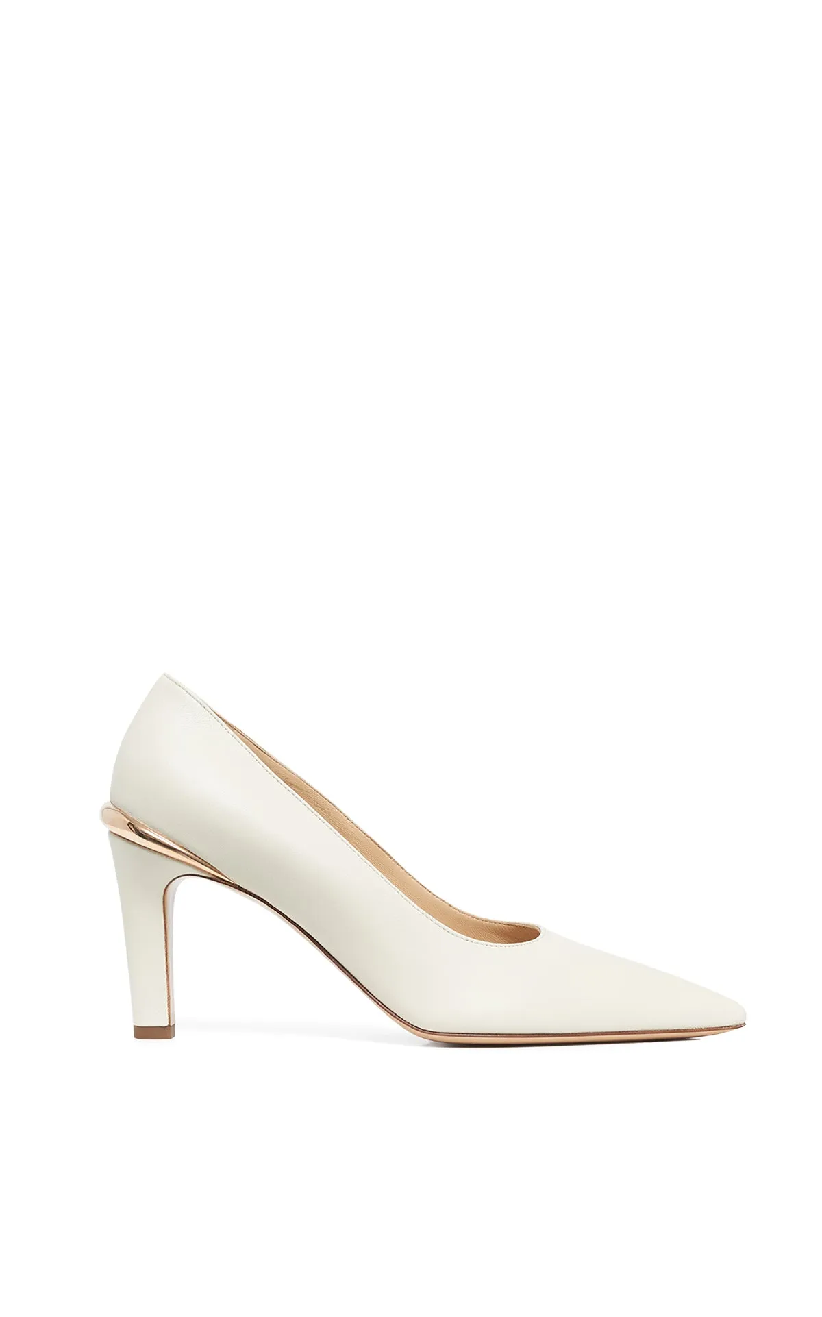 Edwina High Heel Stiletto Pump in Ivory Nappa Leather sold by Gabriela Hearst