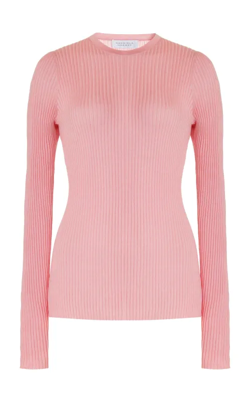 Browning Knit Sweater in Rosa Cashmere Silk sold by Gabriela Hearst