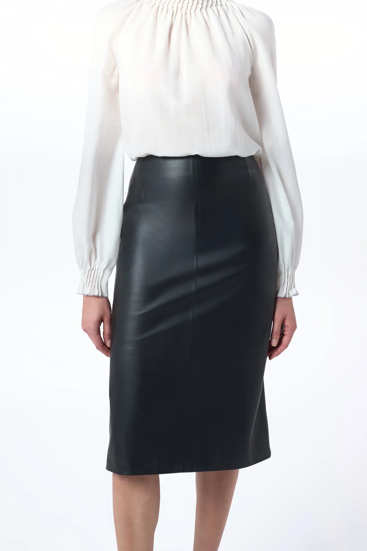Manuela Midi Skirt in Black Soft Leather sold by Gabriela Hearst product image thumbnail 5