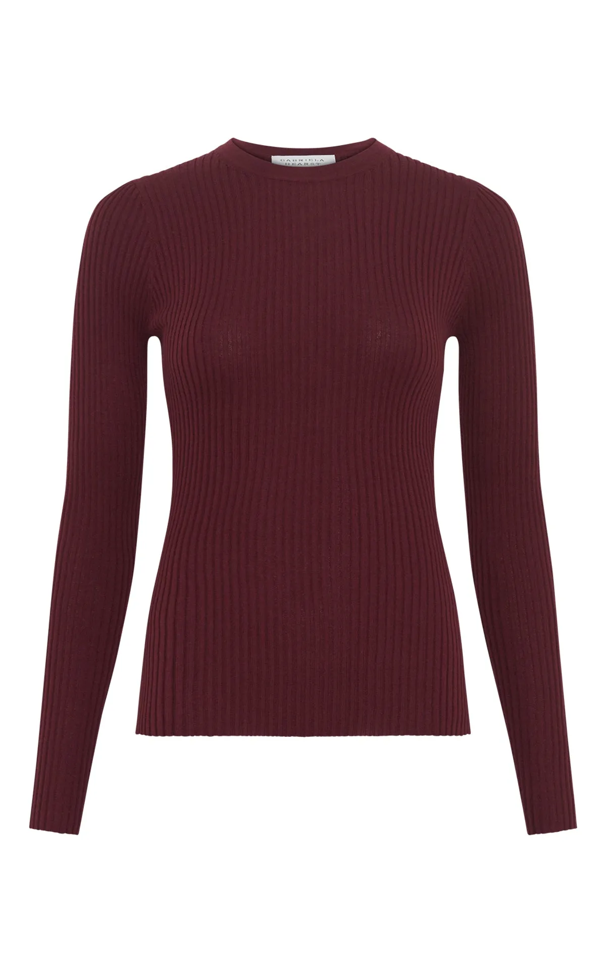 Browning Knit Sweater in Bordeaux Cashmere Silk sold by Gabriela Hearst
