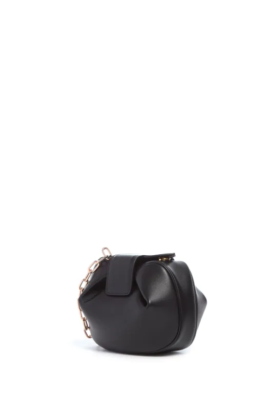 Soft Demi Clutch with Chain in Black Nappa Leather sold by Gabriela Hearst