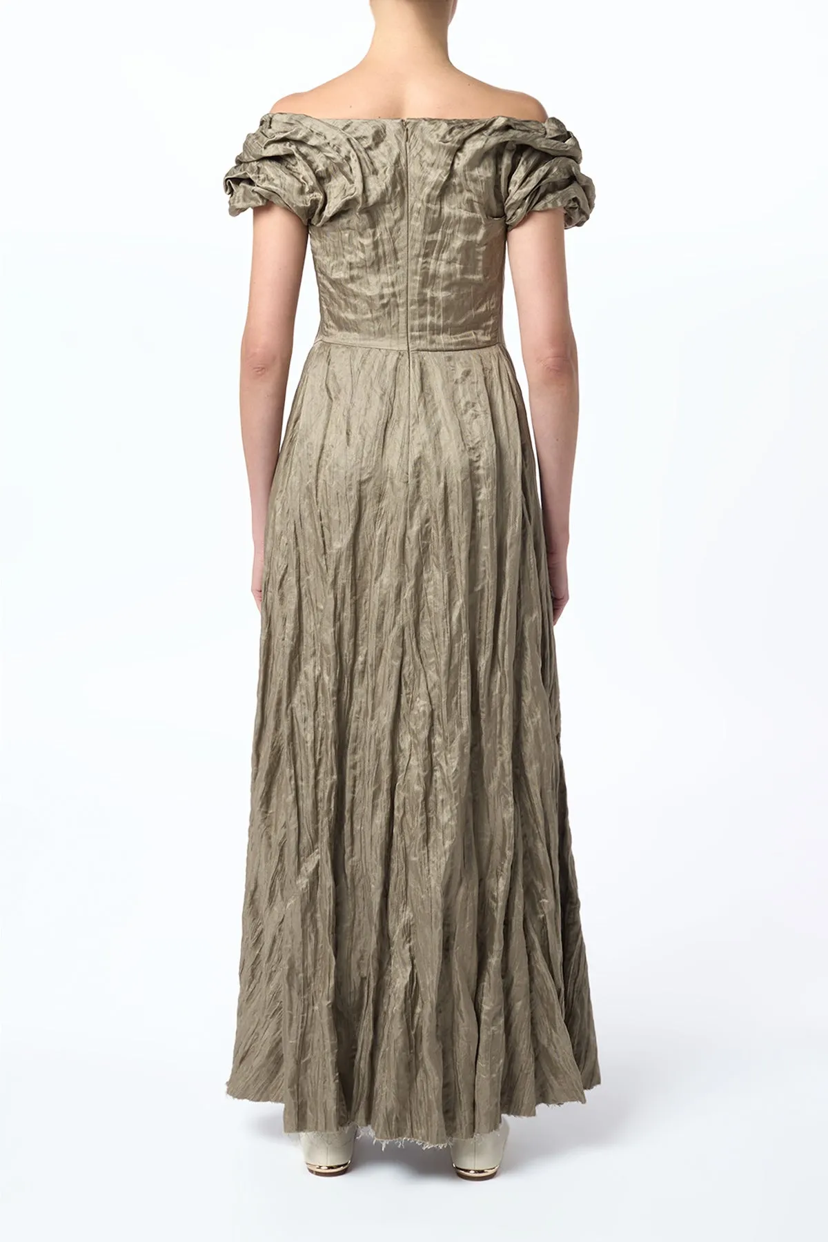 Juniper Maxi Dress in Gunmetal Metallic Silk sold by Gabriela Hearst product image thumbnail 4