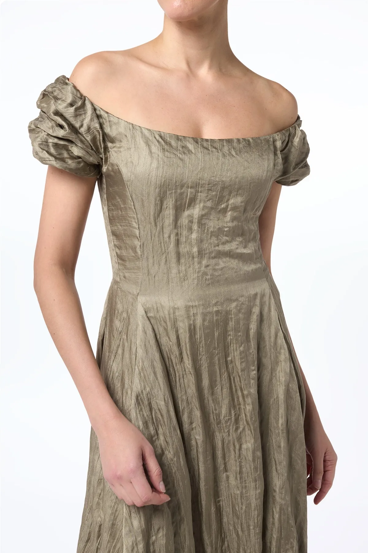 Juniper Maxi Dress in Gunmetal Metallic Silk sold by Gabriela Hearst product image thumbnail 5