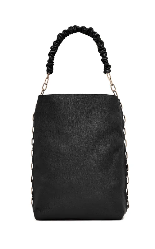 Chain Tote Bag in Black Textured Leather sold by Gabriela Hearst