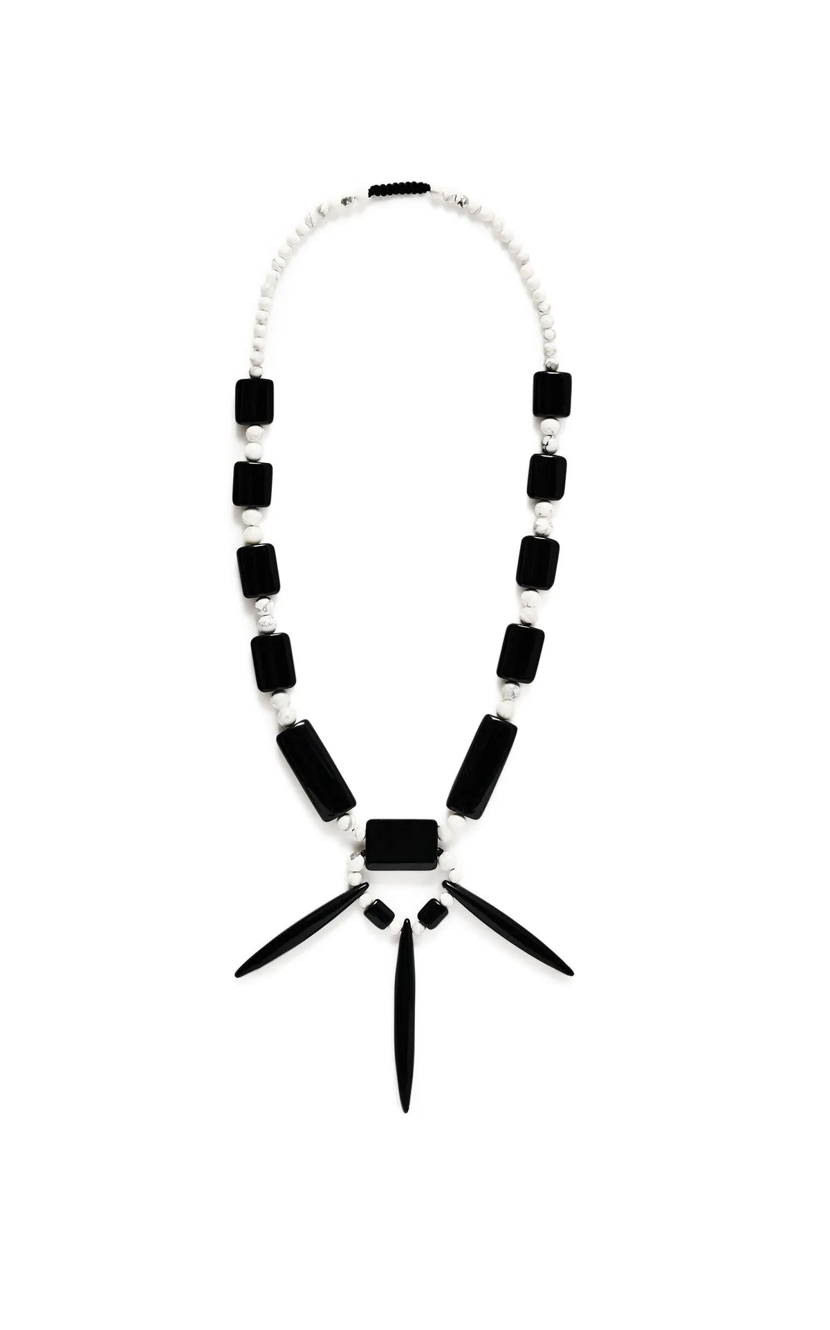 Beaded Stone Necklace in Obsidian & Howlite Stone sold by Gabriela Hearst