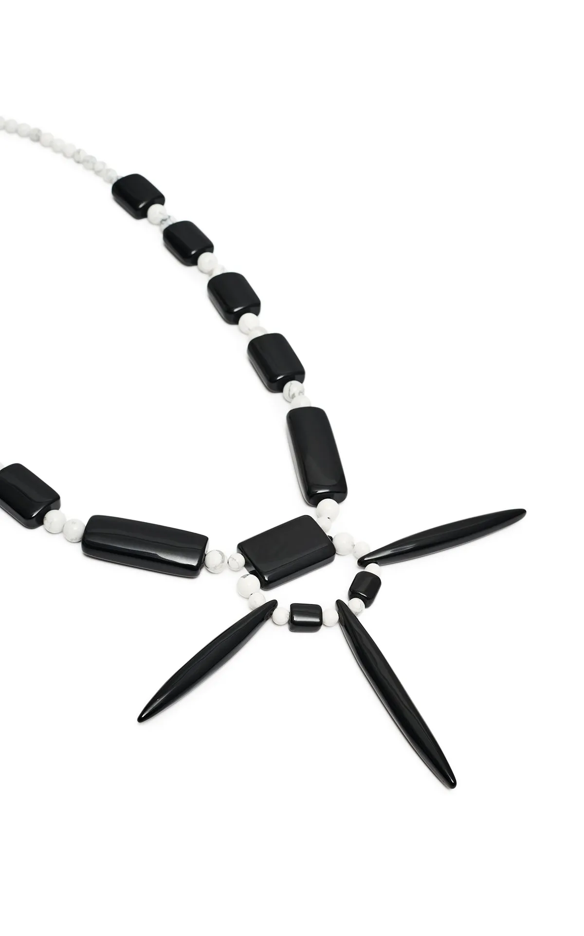 Beaded Stone Necklace in Obsidian & Howlite Stone sold by Gabriela Hearst product image thumbnail 3