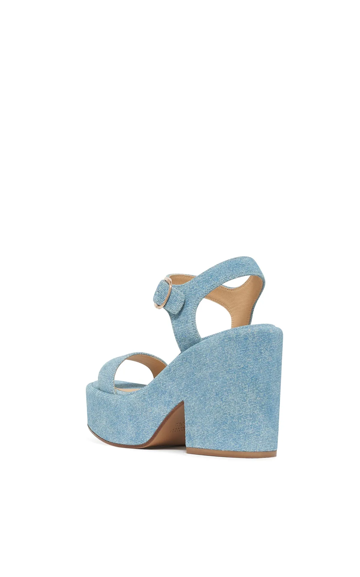 Iman Platform Sandal in Light Blue Suede Denim sold by Gabriela Hearst product image thumbnail 3