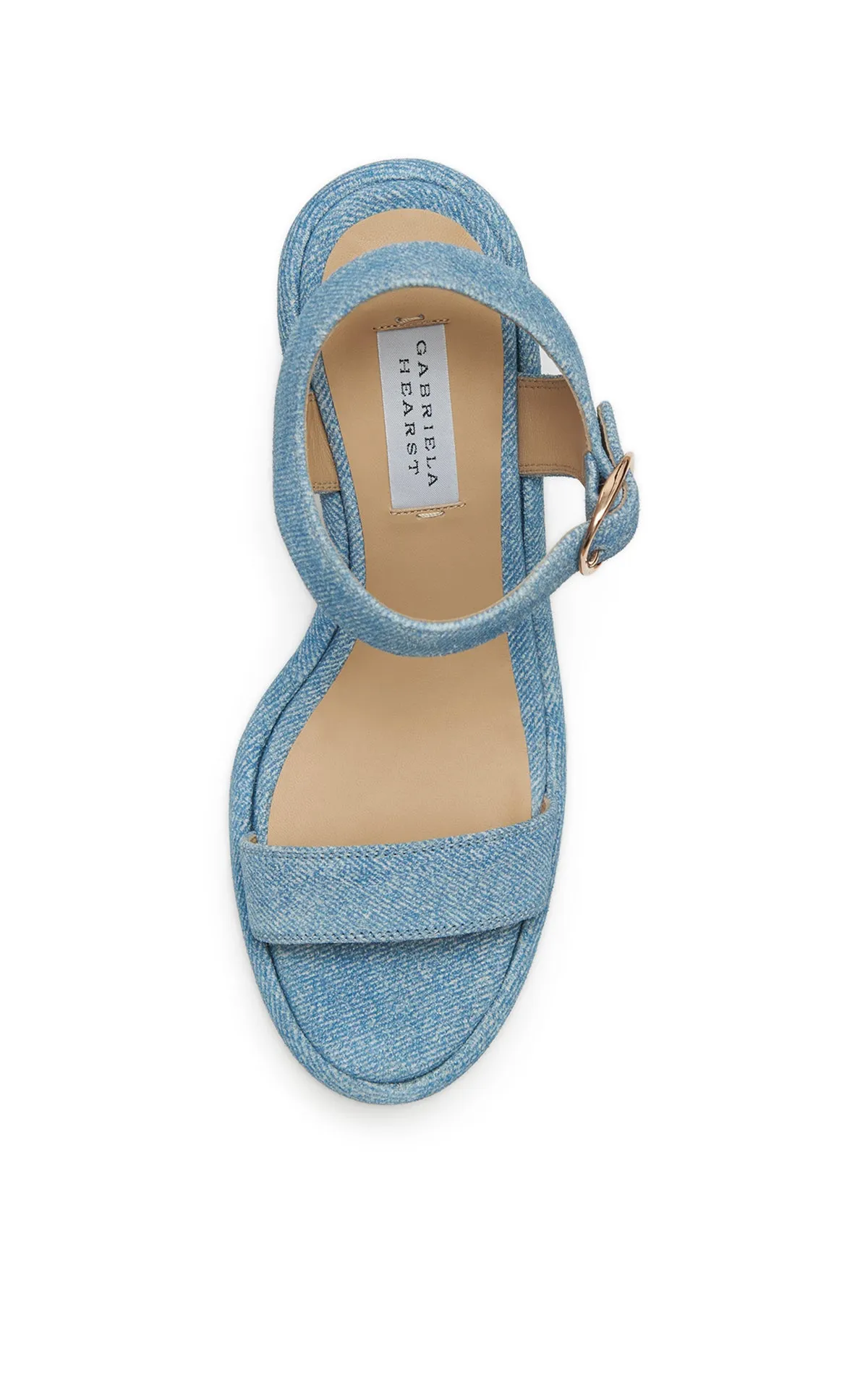 Iman Platform Sandal in Light Blue Suede Denim sold by Gabriela Hearst product image thumbnail 4