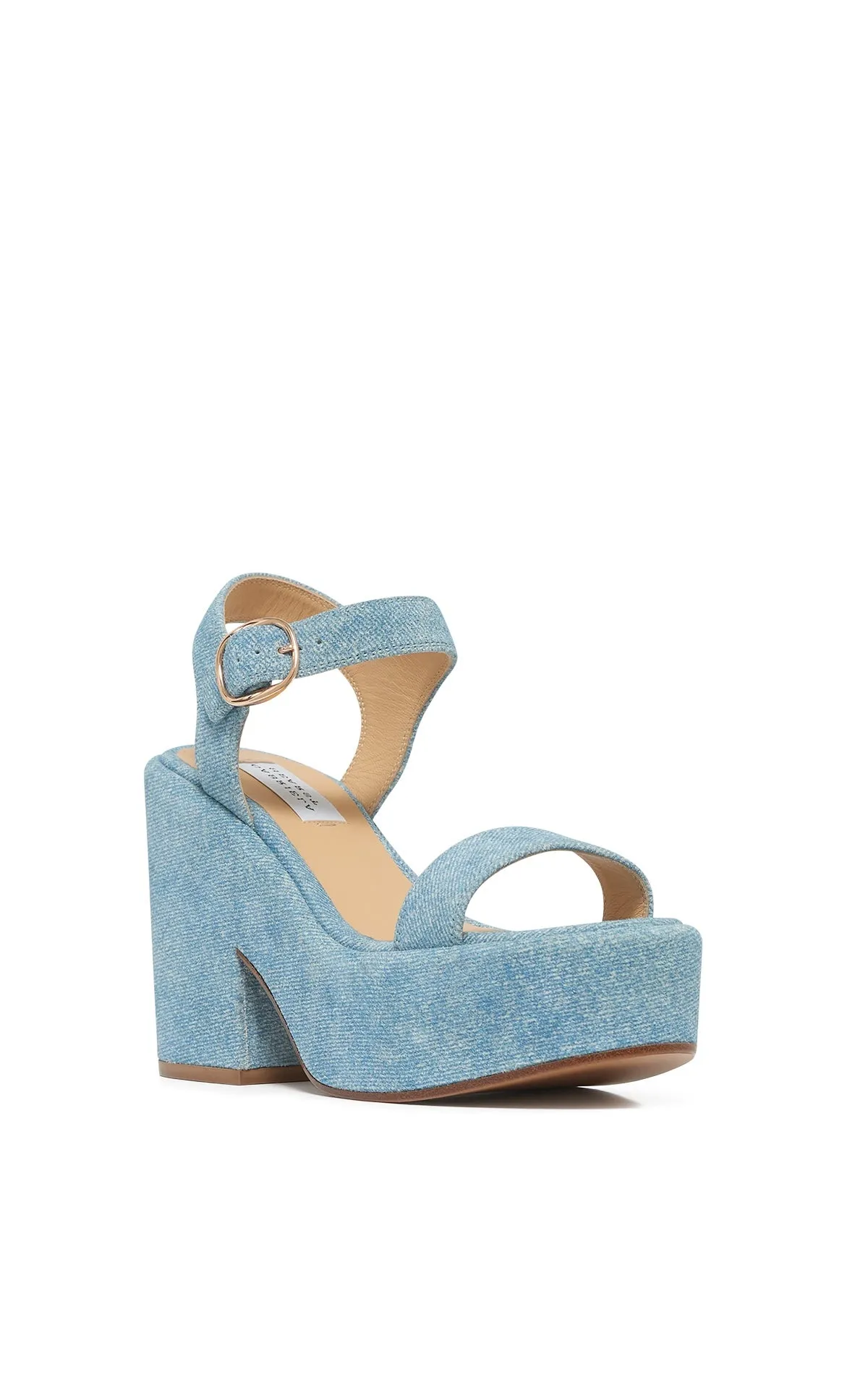 Iman Platform Sandal in Light Blue Suede Denim sold by Gabriela Hearst product image thumbnail 2