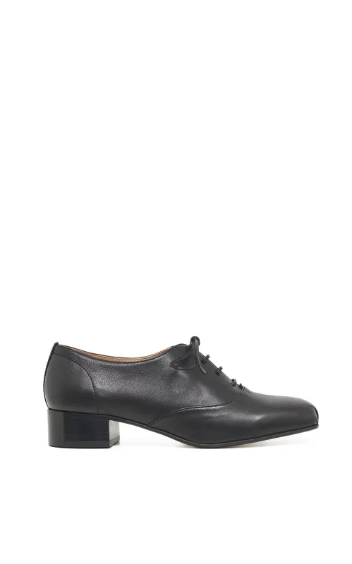 Clio Oxford Heel in Black Nappa Leather sold by Gabriela Hearst