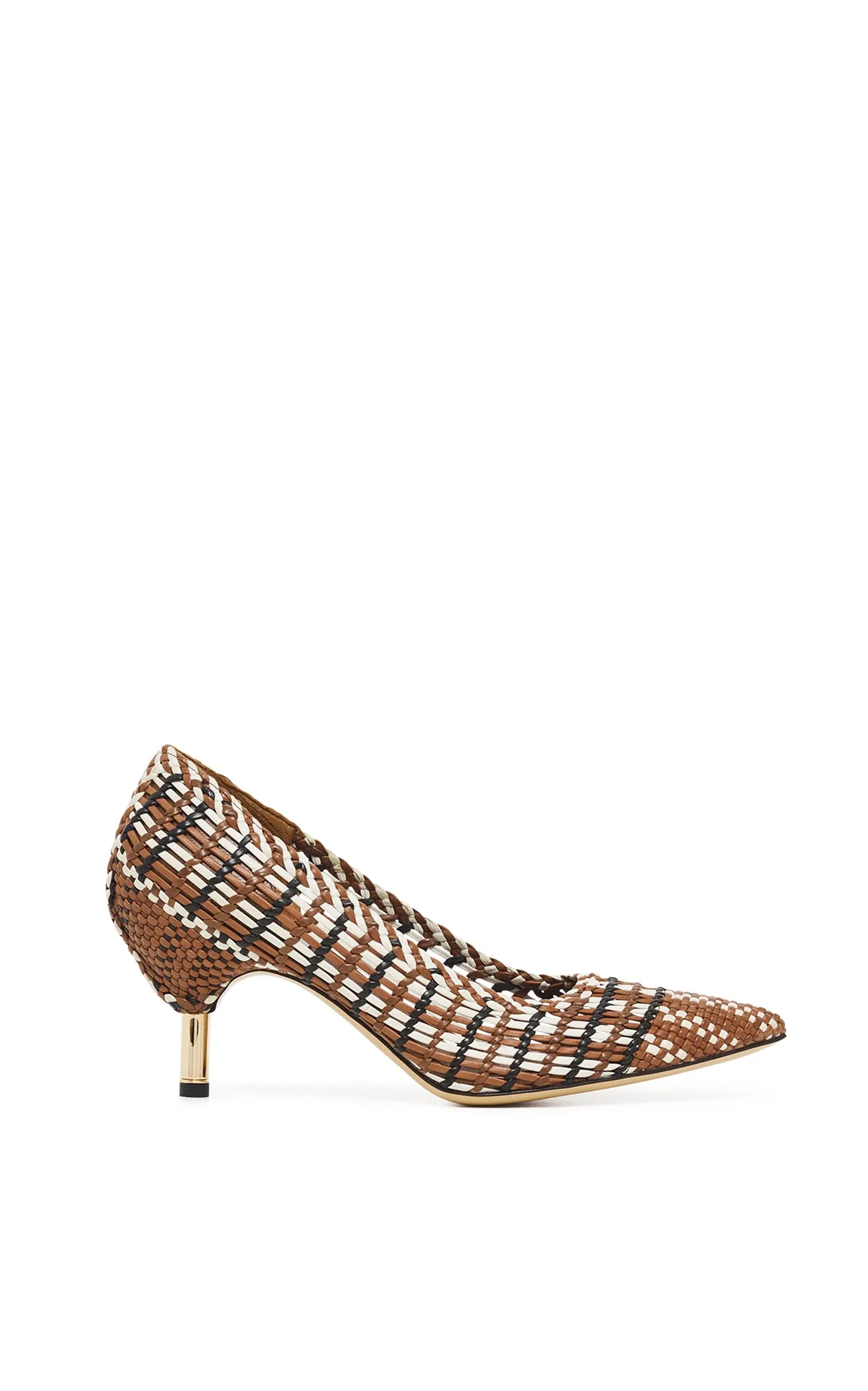 Andres Braided Pump in Cognac Multi Leather sold by Gabriela Hearst