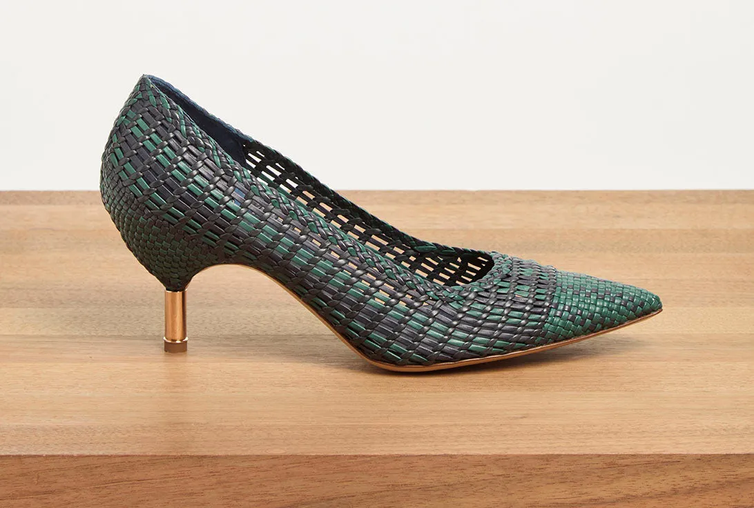 Andres Braided Pump in Navy Multi Leather sold by Gabriela Hearst product image thumbnail 5