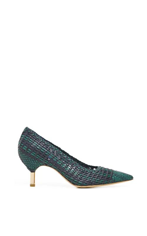 Andres Braided Pump in Navy Multi Leather sold by Gabriela Hearst