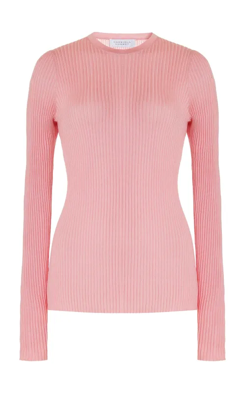 Browning Knit Sweater in Rosa Cashmere Silk sold by Gabriela Hearst