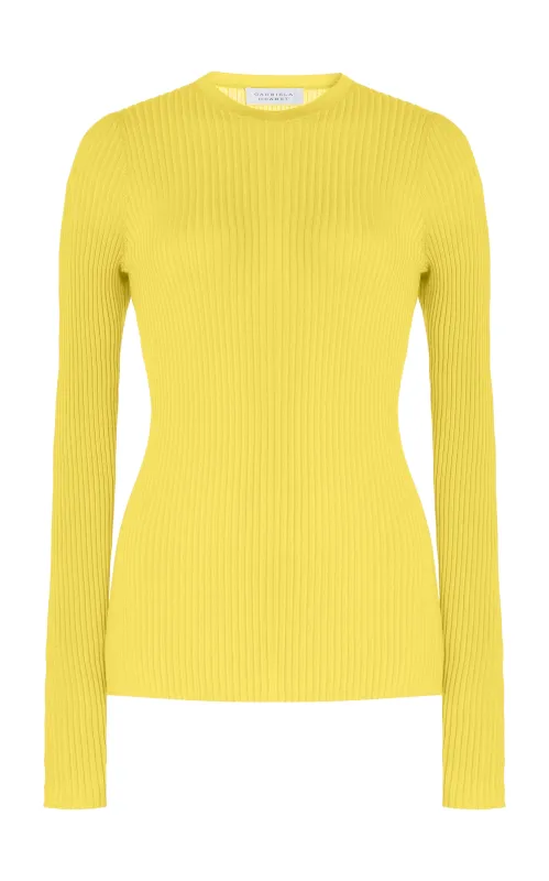 Browning Knit Sweater in Goldenrod Cashmere Silk sold by Gabriela Hearst