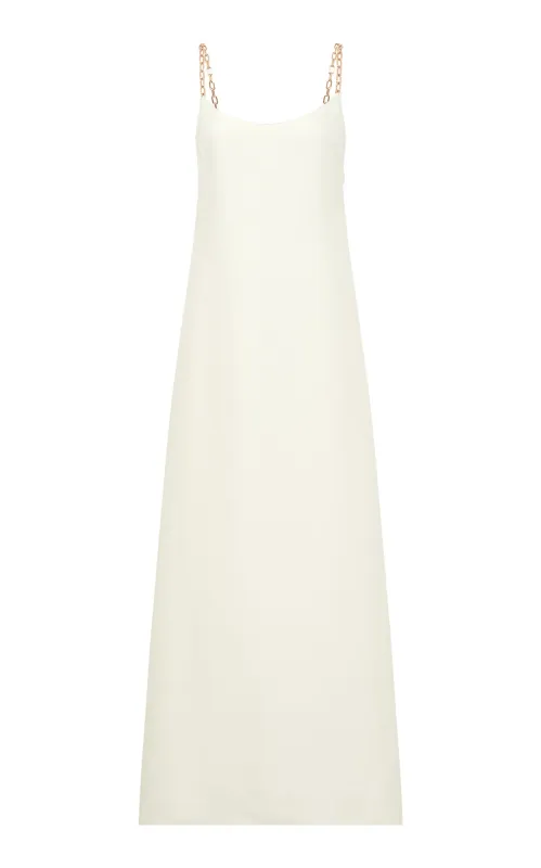 Indigo Chain Maxi Dress in Ivory Silk sold by Gabriela Hearst