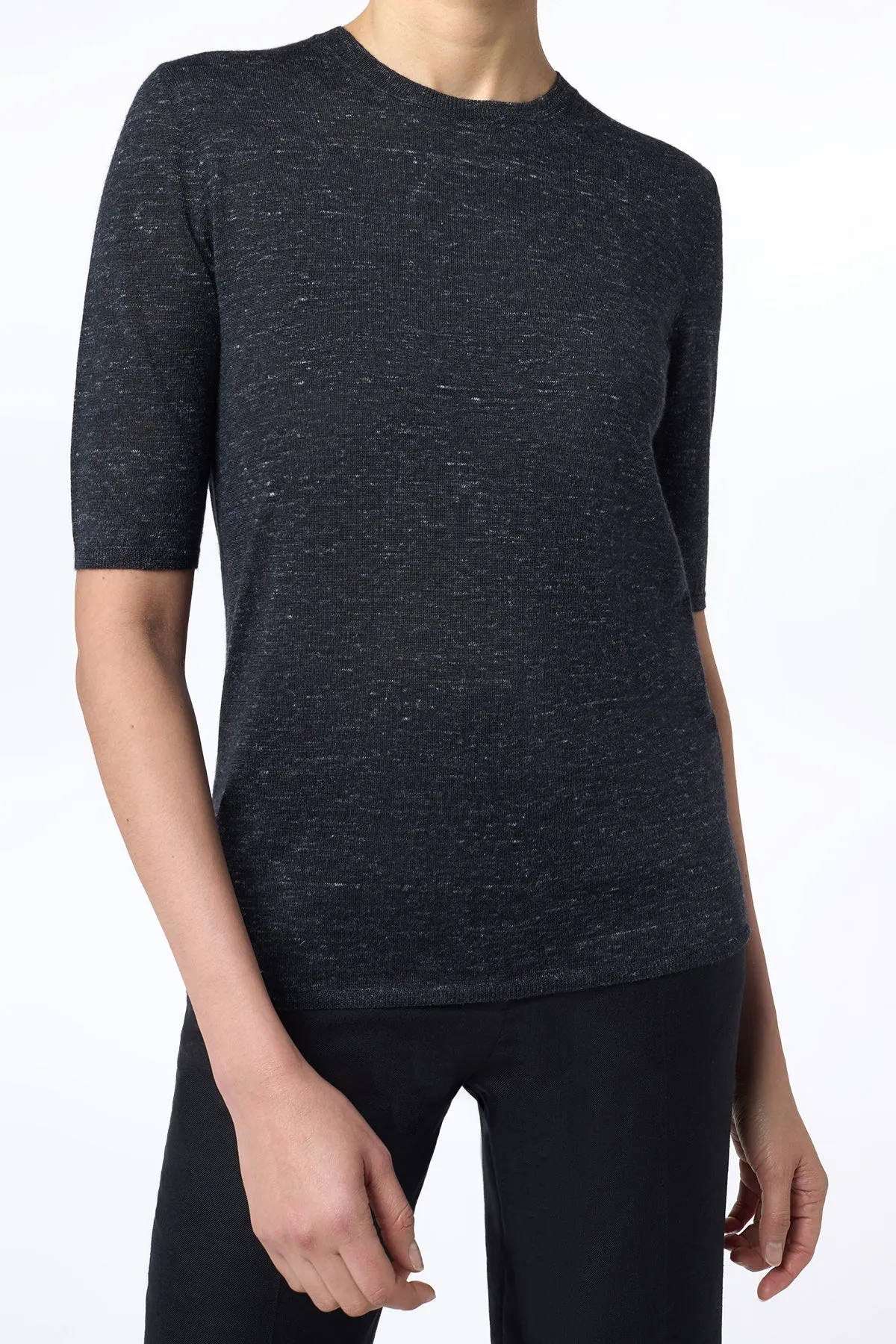 Chryse Knit T-Shirt in Black Cashmere Silk with Hemp sold by Gabriela Hearst product image thumbnail 2