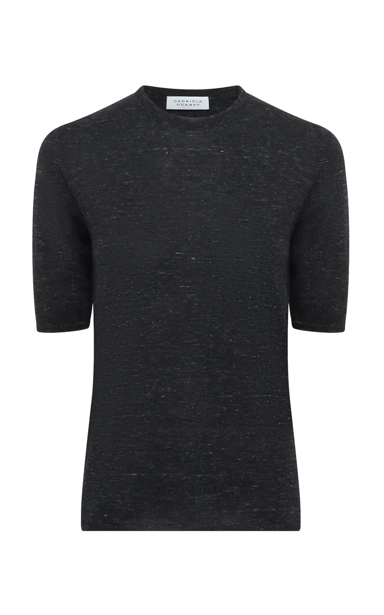 Chryse Knit T-Shirt in Black Cashmere Silk with Hemp sold by Gabriela Hearst