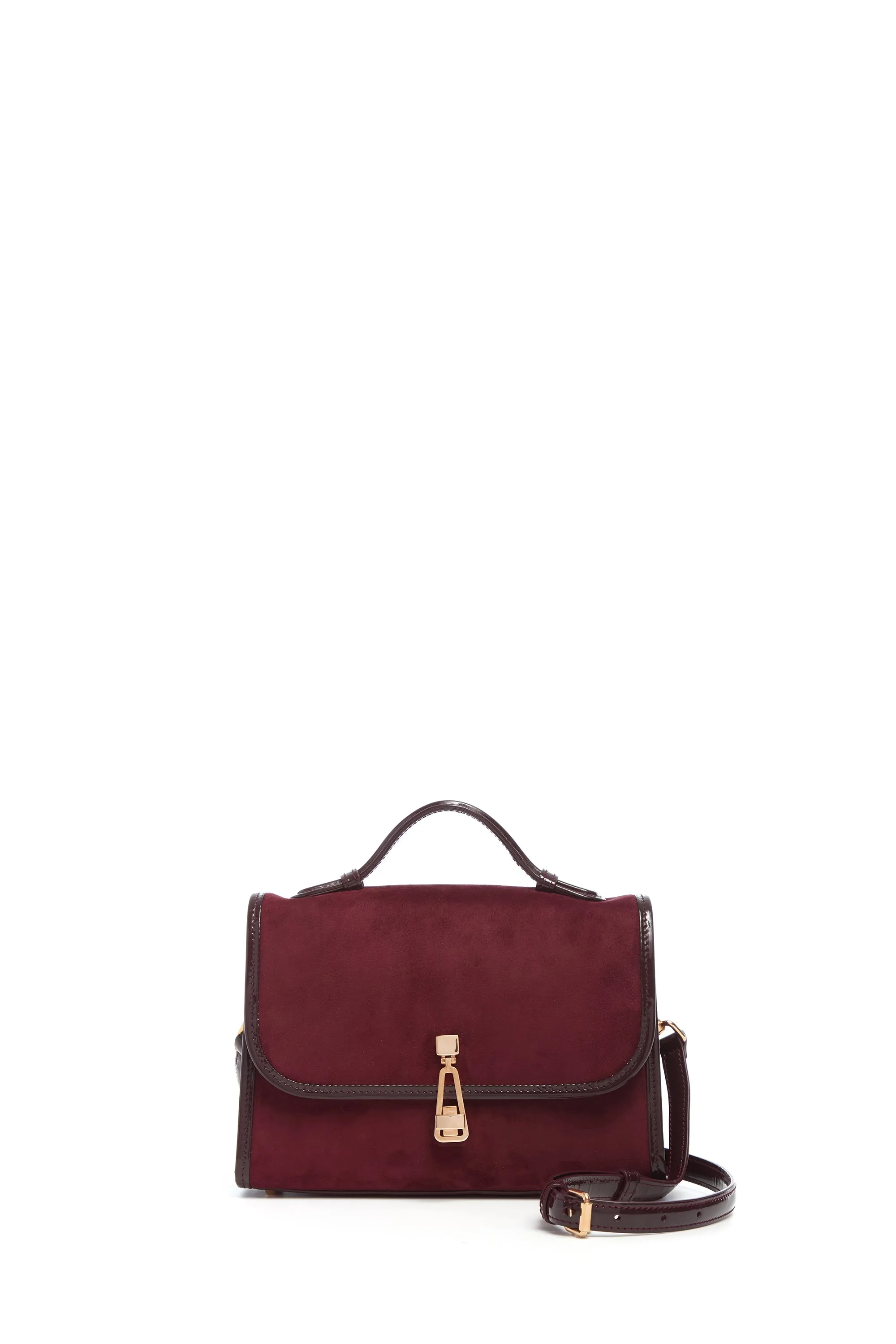 Small Leonora Bag in Bordeaux Suede sold by Gabriela Hearst