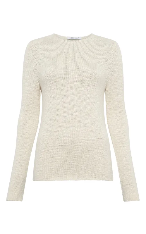 Deva Knit Sweater in Ivory Cashmere sold by Gabriela Hearst