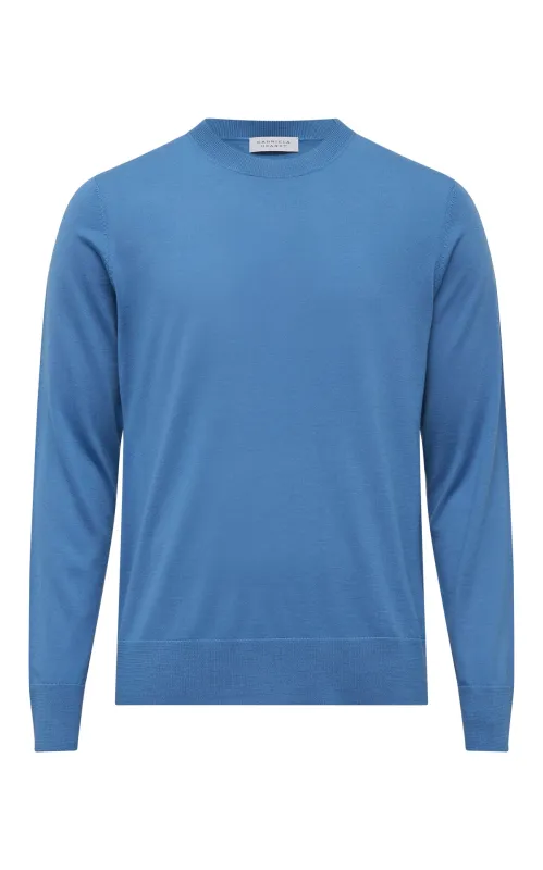 Palco Knit Sweater in Sky Merino Wool sold by Gabriela Hearst