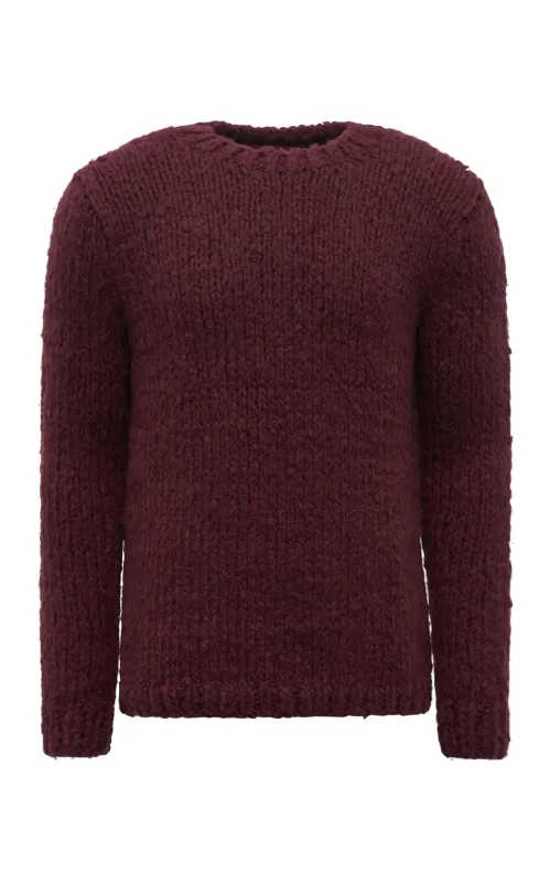 Lawrence Knit Sweater in Bordeaux Welfat Cashmere sold by Gabriela Hearst