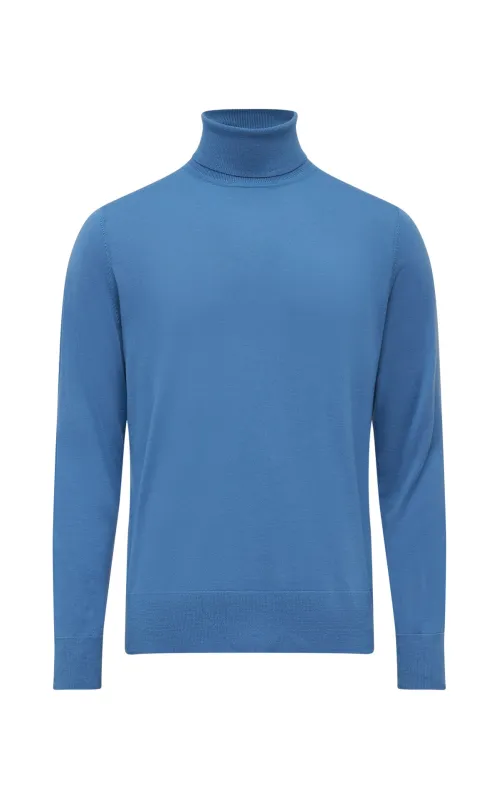 Jermaine Knit Turtleneck in Sky Merino Wool sold by Gabriela Hearst