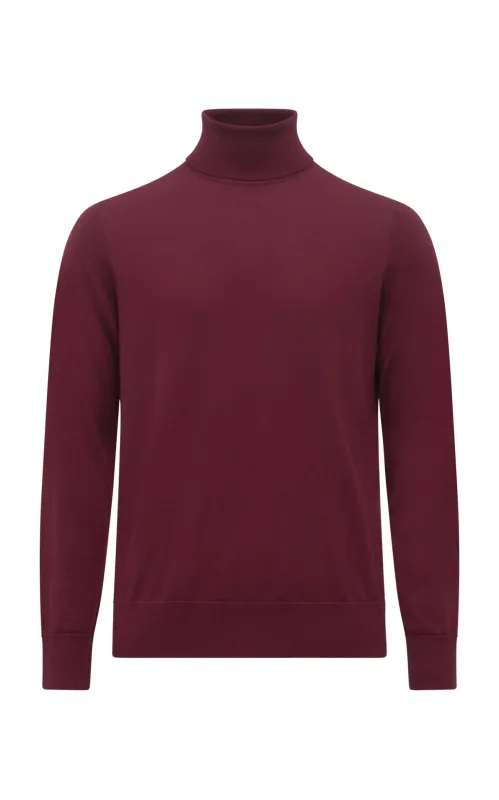 Jermaine Knit Turtleneck in Bordeaux Merino Wool sold by Gabriela Hearst