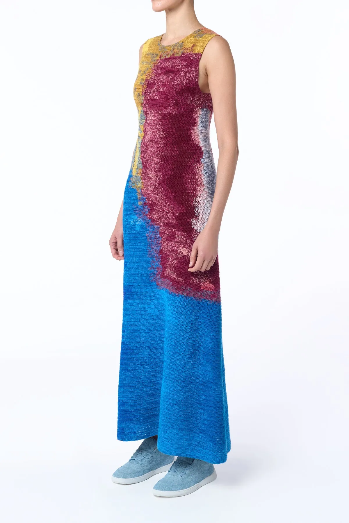 June Crochet Maxi Dress in Aurora Multi Cashmere sold by Gabriela Hearst product image thumbnail 5
