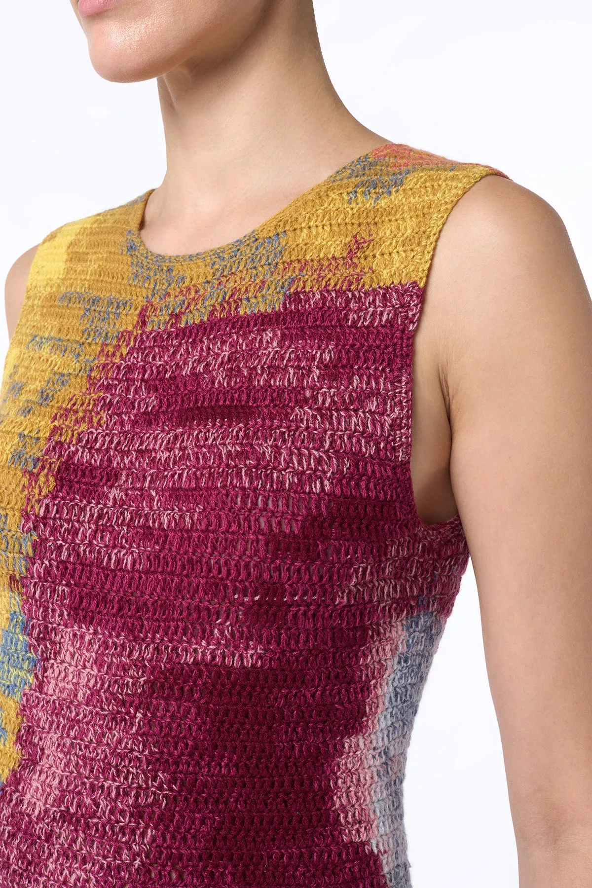 June Crochet Maxi Dress in Aurora Multi Cashmere sold by Gabriela Hearst product image thumbnail 4