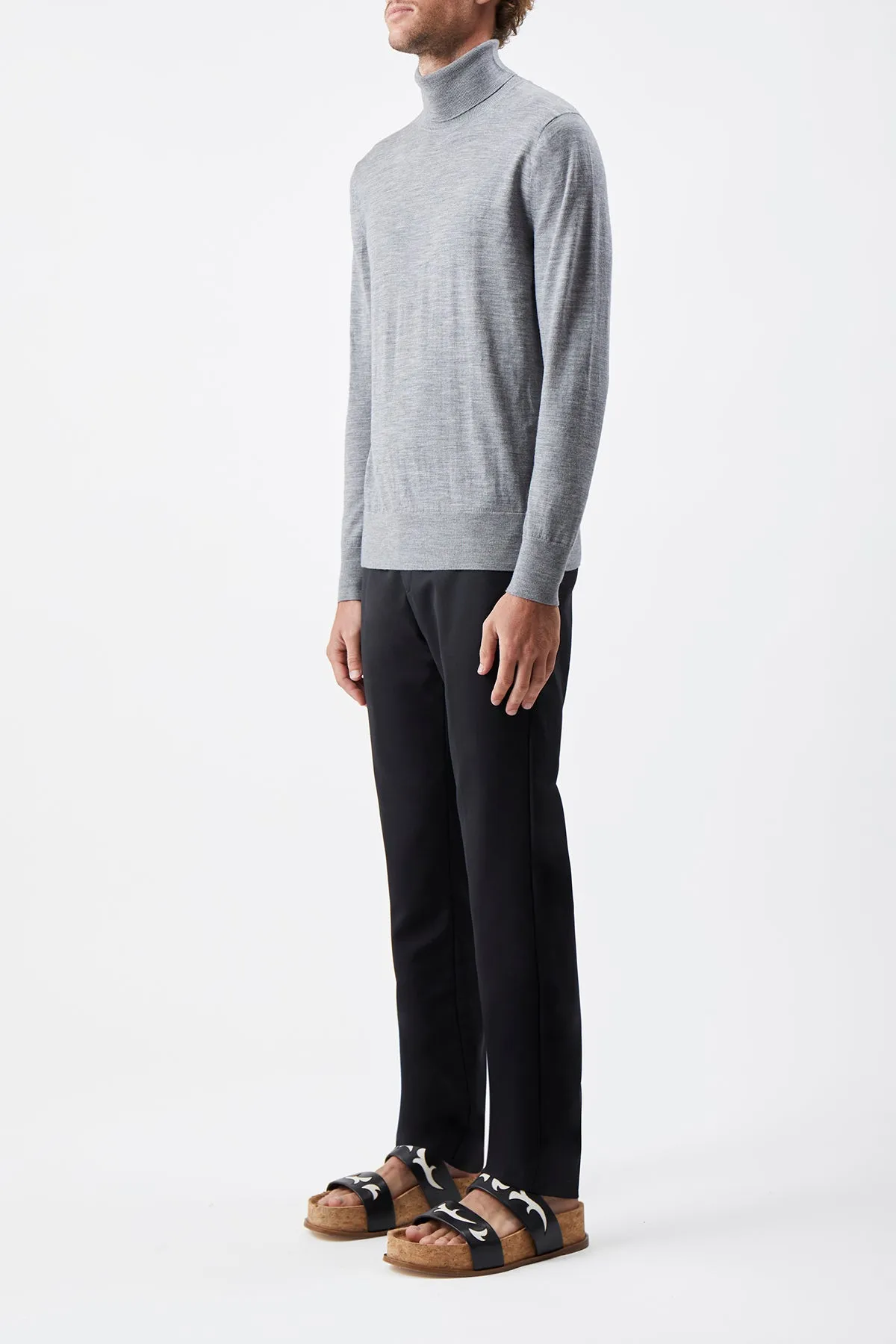 Jermaine Knit Turtleneck in Heather Grey Merino Wool sold by Gabriela Hearst product image thumbnail 3