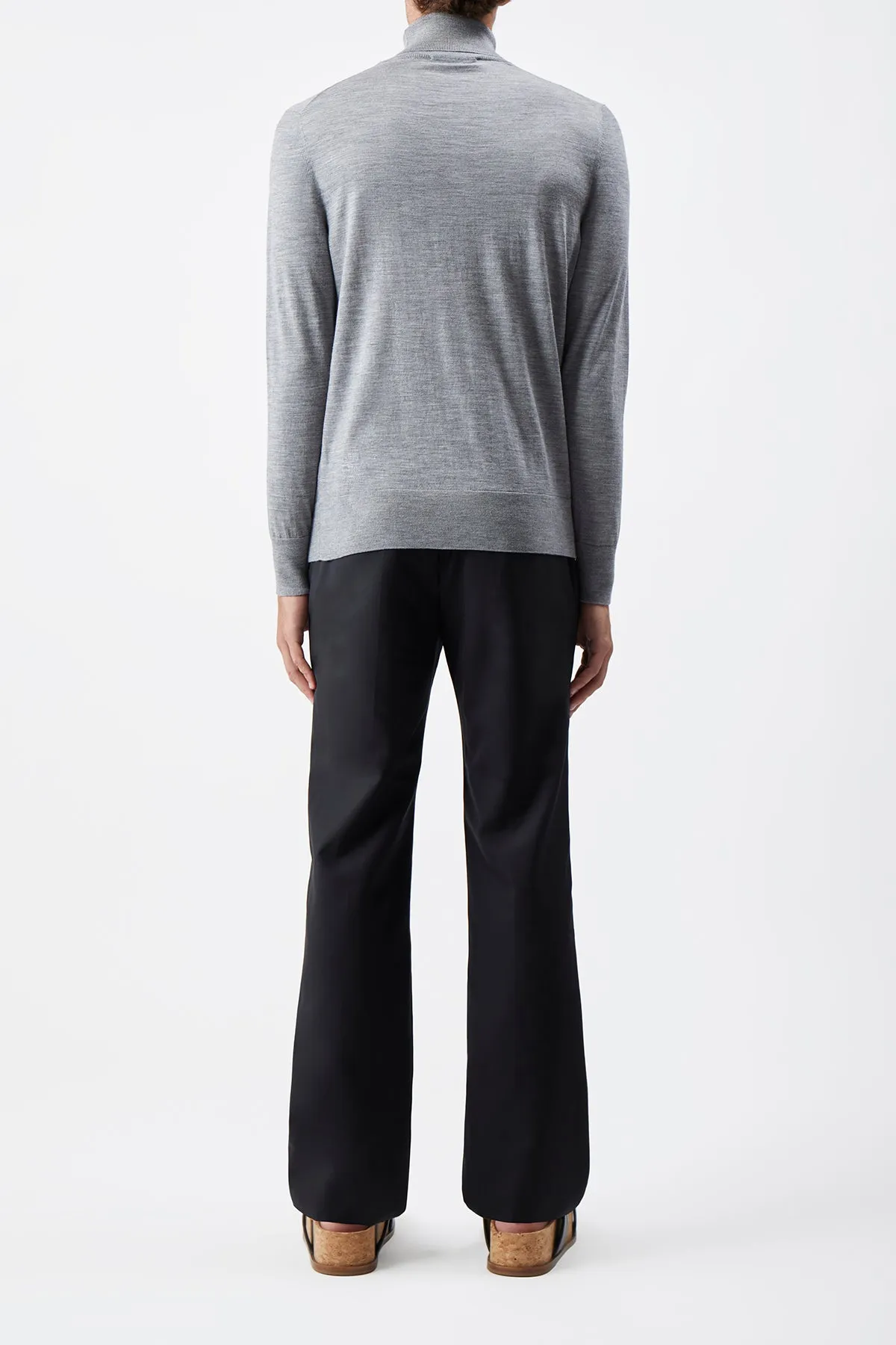 Jermaine Knit Turtleneck in Heather Grey Merino Wool sold by Gabriela Hearst product image thumbnail 4