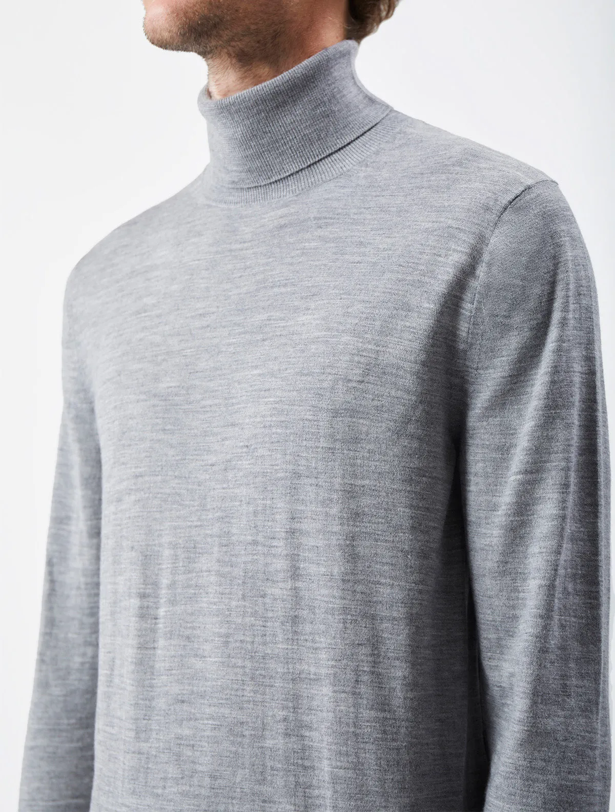 Jermaine Knit Turtleneck in Heather Grey Merino Wool sold by Gabriela Hearst product image thumbnail 5