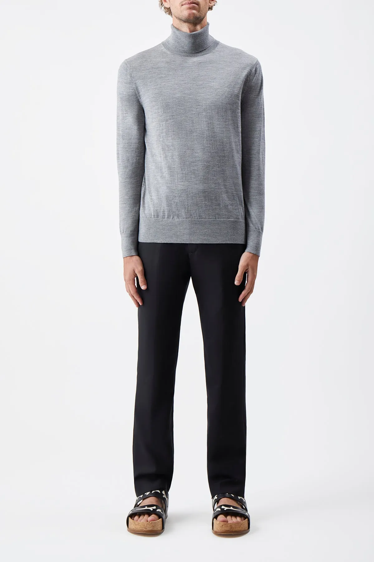 Jermaine Knit Turtleneck in Heather Grey Merino Wool sold by Gabriela Hearst product image thumbnail 2