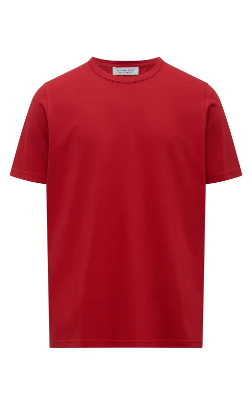 Bandeira T-shirt in Scarlet Red Organic Cotton sold by Gabriela Hearst