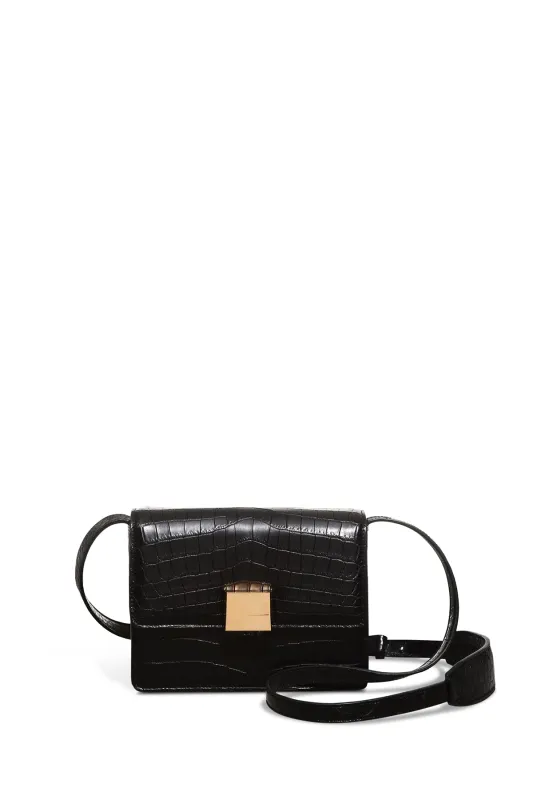 Mercedes Shoulder Bag in Black Crocodile Leather sold by Gabriela Hearst