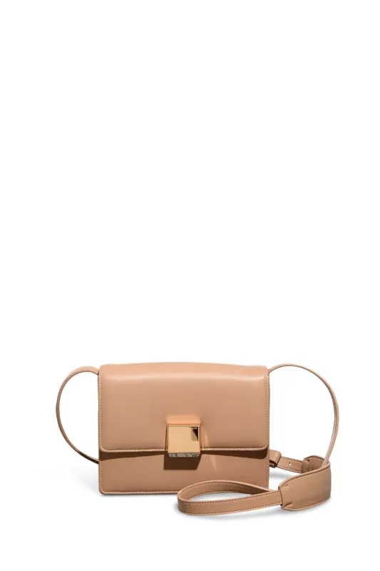 Mercedes Flap Bag in Nude Nappa Leather sold by Gabriela Hearst